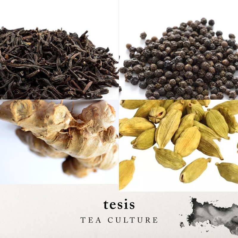 TESIS TÉ NEGRO PURO EN HEBRA CON PIMIENTA, CANELA Y