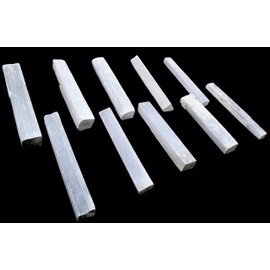HQRP 5" White Selenite Sticks Natural Sparkling Gemstone Cat's Eye Satin Spar Angels Stone Crystal Mineral Rough Points - Morocco (10PCS)