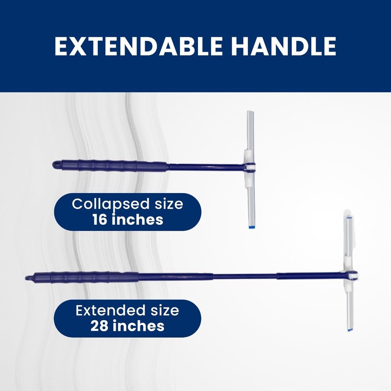 Squee-Jay Extendable Shower Squeegee with 180-Degree Rotating Blade for Push/Pull