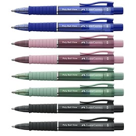 Faber-Castell Poly Ball View XB Ballpoint Pen, 8-Pack
