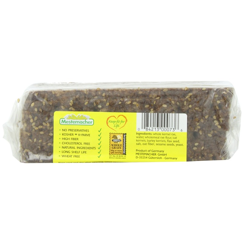 Mestemacher Bread Three Grain, 17.6-Ounce (Pack of 6)