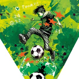 goldbuch 93 133 Geschenktüte 35 cm Stürmer, Schultüte mit Motiv Fußballer, Geschenkverpackung 35 x 11,5 cm, Geschwistertüte für Jungen und Mädchen, Zuckertüte aus Lackkarton mit Filzverschluss, Grün