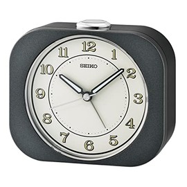 Seiko QHE195K Alarm Clock with Quartz Movement, Snooze and Light in Black, Size: 11.3 x 9.9 cm x 4.6 cm