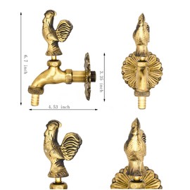 Antique Garden Outdoor Faucet Cock Rooster Level Handle Decorative Exterior Faucet Brass Spigot Tap