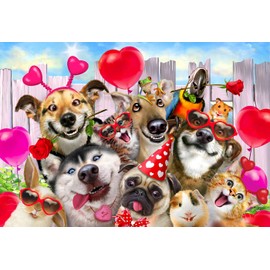 Wooden.City Party Time Wooden Jigsaw Puzzle, 150 Double-Sided Pieces with Unique Shapes, Medium