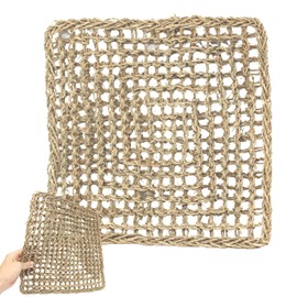 Bonka Bird Toys 2833 Seagrass Mat 14-Inch Square Foraging Chew Shred Treat Stuff Roll Cage Sheet Nest Allergen Free Safe Natural Birds and Small Pets