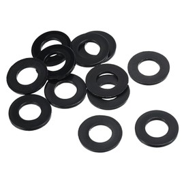 TOP-VIGOR 12Pcs Black Nylon Flat Washers, M12 x 24mm x 2mm Insulating Round Seal Spacer Tap Sealing O Ring Gasket for Faucet Pipe Water Hose