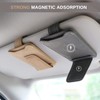 Ompellus Glasses Holder for Car Sun Visor, Multifunctional Leather Eyeglasses