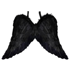 Angel Wings Costume Accessories-Feather Wings for Adults, Lightweight Adjustable Fairy Wings,Cosplay (Black-1.97ft)
