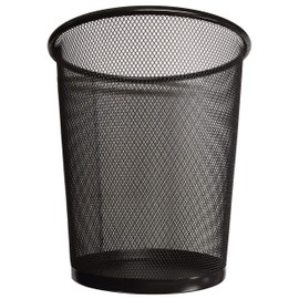 DIVCHI Circular Mesh Wastebasket Trash Can, Waste Basket Garbage Can Bin for Bathrooms, Kitchens, Home Offices, Dorm Rooms(BLACK)