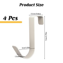 Gments 4Pcs Over Door Hooks Single Over The Door Hangers Heavy Duty Stainless Steel Reversible Wreath Hooks Metal for Bathroom Kitchen Cupboard Cabinet Bedroom Hanging Clothes Starter Garland, White