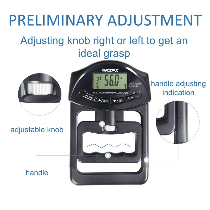 Digital Hand Dynamometer Grip Strength Measurement Meter Auto Capturing Electronic