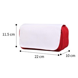 Chashaobo 2 PCS Customizable Heat Transfer Blank Pencil Case Pen Bag Sublimation Printable Cosmetic Bag with Zipper DIY Custom Blank Makeup Bags Bulk Travel Toiletry Bag for Storage (Red)