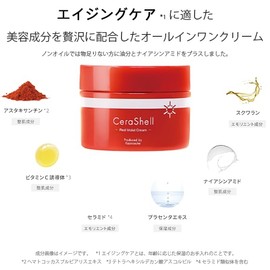 CeraLabo [Red Moist Cream (3.5 oz (100 g)] All-in-One Cream, Aging Care, Astaxanthin, Sensitive Skin, Dry Skin, Chizunosuke Development, CeraShell Red Moist Cream