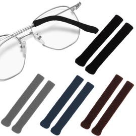 YMCCOOL Eyeglass Retainers, Soft Knitting Cotton Fabric Glasses Ear Grippers, Anti Slip Temple Tips, 55mm - 90mm, 4 Colors