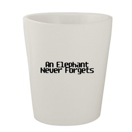 Molandra Products an Elephant Never Forgets - White Ceramic 1.5oz Shot Glass
