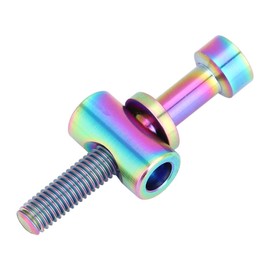 Bicycle Seatpost Screw M5x30/35/40mm Titanium Alloy Bike Seatpost Fixed Bolt Round Head Screw (M5x35-Rainbow)