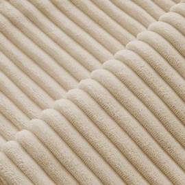 MIULEE Corduroy Cushion Cover, Soft Cushion Cover, Decorative Sofa Cushion, Square Decorative Cushion, Modern Decorative Cushion Cover, Striped Cushion Covers for Living Room, Bedroom, Pack of 2, 40 x 40 cm, Beige