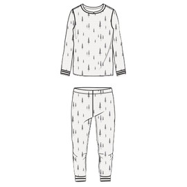 PJ Salvage Kids Unisex Baby Long Sleeve Kids Set May The Forest Be with You Pajamas, Ivory