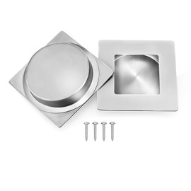 Malimali 2 Pack Recessed Sliding Door Handles, 70mm Square Flush Door Handles Hardware Stainless Steel Finger Pulls for Pocket Door Closet Door Kitchen Cupboard Door (Brushed Steel)