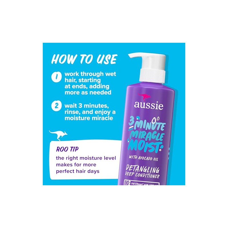Aussie Miracle Moist Shampoo, and 3 Minute Miracle Deep Conditioner