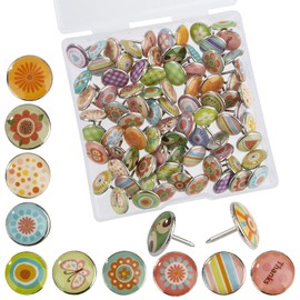Decorative Push Pins Metal Push Pins Creative Pins for DIY Bulletin Board Cork Plates Maps Photos 80 Pieces