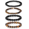 4 Pcs Bead Bracelets 6mm & 8mm Mens Beaded Bracelet