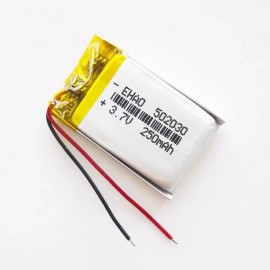 Battery 3.7V 250mAh Li Polymer Rechargeable Lipo Battery 502030 For Smart Watch GPS Mp3