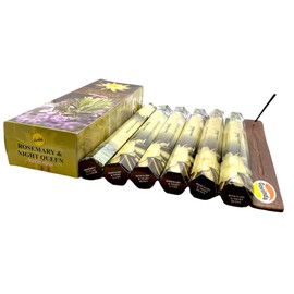 Rosemary & Night Queen Incense Sticks and Incense Stick Holder Bundle Insence Insense SreeVani Incense Sticks
