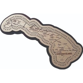 Hawaii Shaped Road Map Cribbage Board