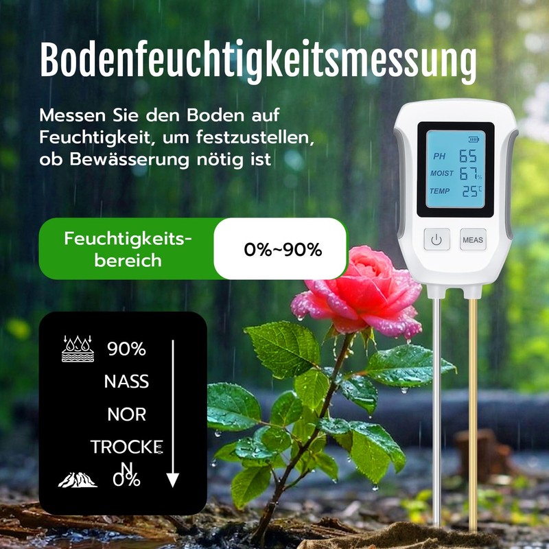 Tolesum 3-in-1 Soil Meter, PH Value Soil Meter, Digital Soil