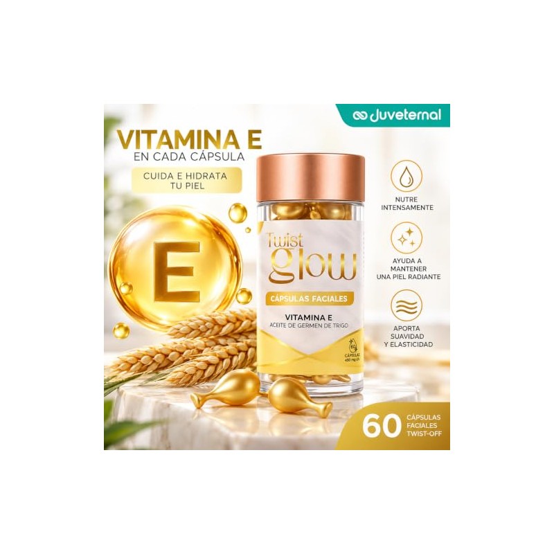 Cápsulas Faciales con Vitamina E y Germen de Trigo, 60
