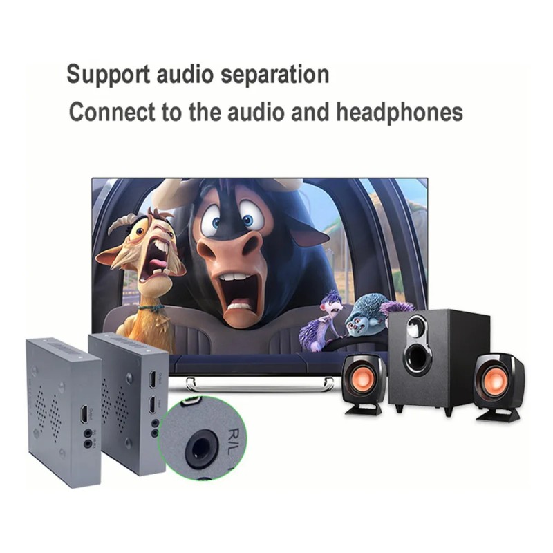 4k @ 30hz Kvm Usb Hdmi Extensor 120m Con Loop