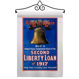 Second Liberty Loan Garden Flag - Set Wall Hanger Armed Forces Service All Branches Support Honor United State American Military Veteran - House Banner Small Yard Gift Double-Sided 13 X 18.5