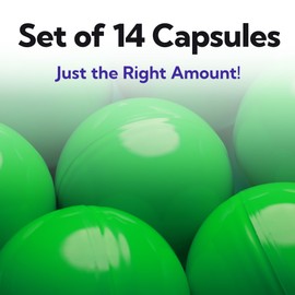 Vending Machine Capsules - 3" GREEN Empty Plastic Capsules - 14 Pcs Toy Capsule - Green Round Large Easter Eggs - Bath Bombs Molds - Party Favors DIY Craft Supplies
