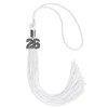 Endea Graduation Single Color Tassel with Silver Bling Charm (White,