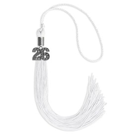 Endea Graduation Single Color Tassel with Silver Bling Charm (White, 2026)