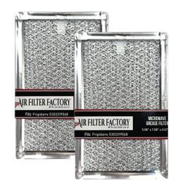 Air Filter Factory Replacement For Frigidaire 5303319568 Microwave Oven 12-Layer Aluminum Grease Filter 2-Pack
