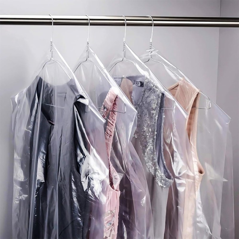 Polythene Garment Covers Clear Plastic Clothes Covers Dry Cleaning Durable,