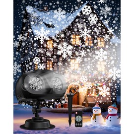 MOSSNDAR Happy New Year 2026 Decorations,HD Snowflake Projector with Remote Timer Adjustable Speed,Waterproof Snowfall Lights for New Year Eve Party Nye Holiday Indoor Outdoor Garden