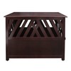 Casual Home Wooden Lattice Pet Crate, End Table, Espresso