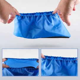 GWAWG 4 Pairs of Reusable Overshoes, Waterproof Cloth Shoe Covers, Non-slip Thickened Shoe Covers On Rainy Days, Machine Washable Household Dust-Proof and Anti-Fouling Black Shoe Covers.