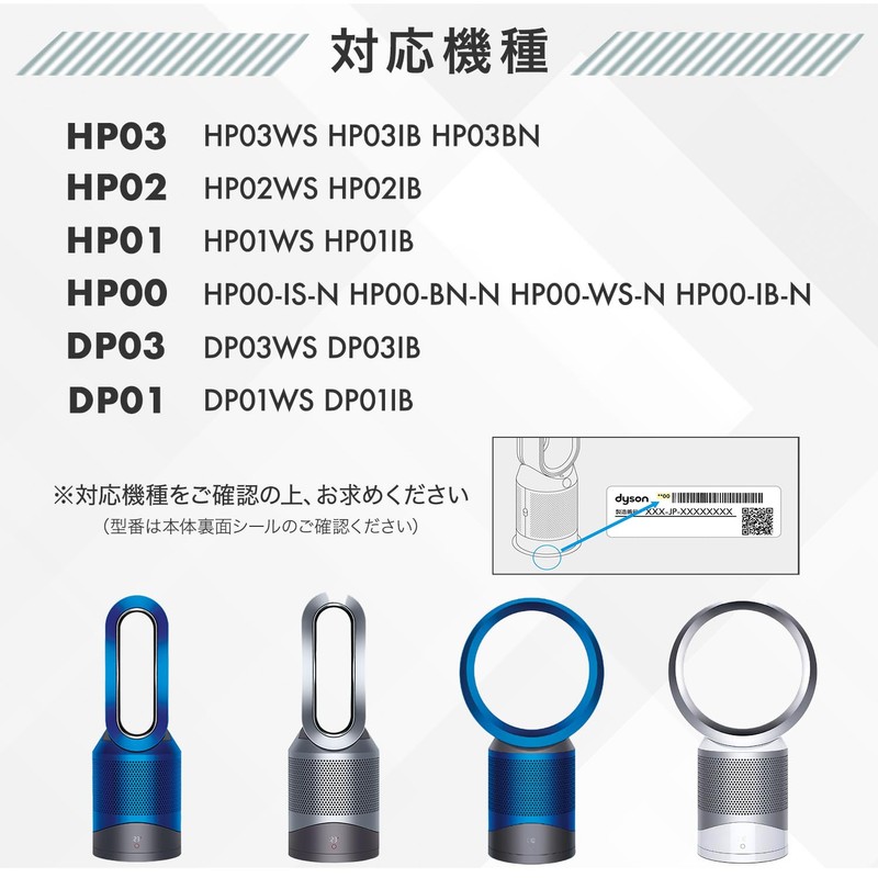 YUKI TRADING Dyson Compatible HP/DP Air Purifier Filter Replacement for