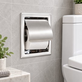 304 Stainless Steel Toilet Paper Holder – Waterproof Black Wall-Mounted Tissue Box Holder for Bathroom and Toilet