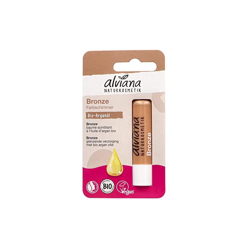 Alviana Naturkosmetik Lippenpflege Bronze mit Bio-Arganöl, 4.5g