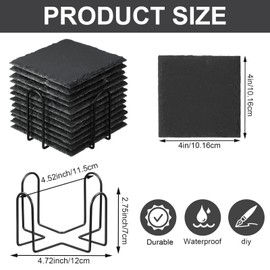Black Slate Coasters Bulk
