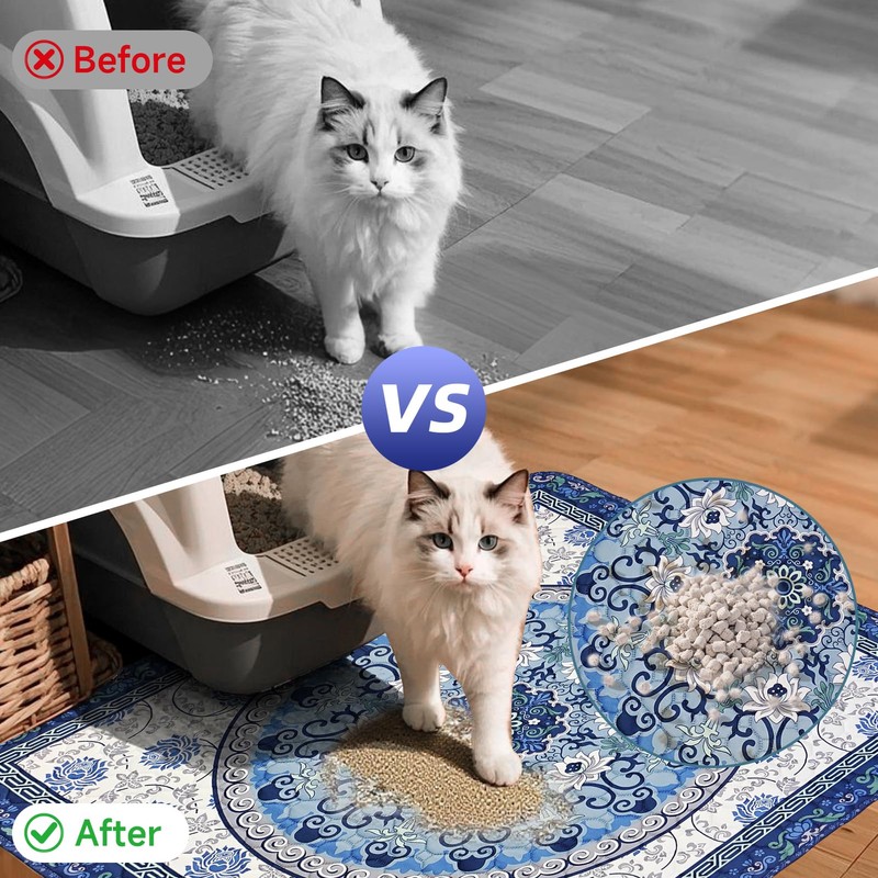 YOSEPATI Cat Litter Mat, Reusable Kitty Litter Trapping Mat 2