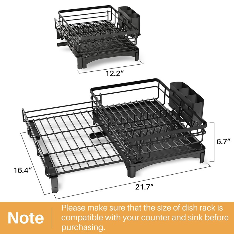 Dish Drying Rack - Extendable Dish Rack, Large Sink Drying