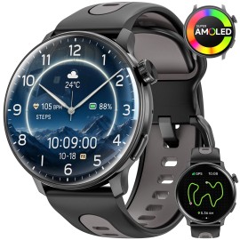 1.43" HD Smart Watch For Android iOS AMOLED Display 3ATM waterproof Compass GPS