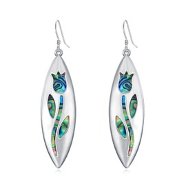 SILBAZ Tulip Dangle Earrings Abalone Shell Tulip Drop Earrings Hypoallergenic Tulip Earrings Jewelry Birthday Christmas Gift for Women